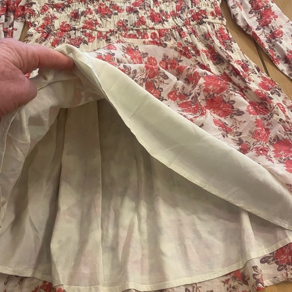 Free People Women’s Keep You Mini Dress New Floral Print Lined Cotton size M - Picture 8 of 15